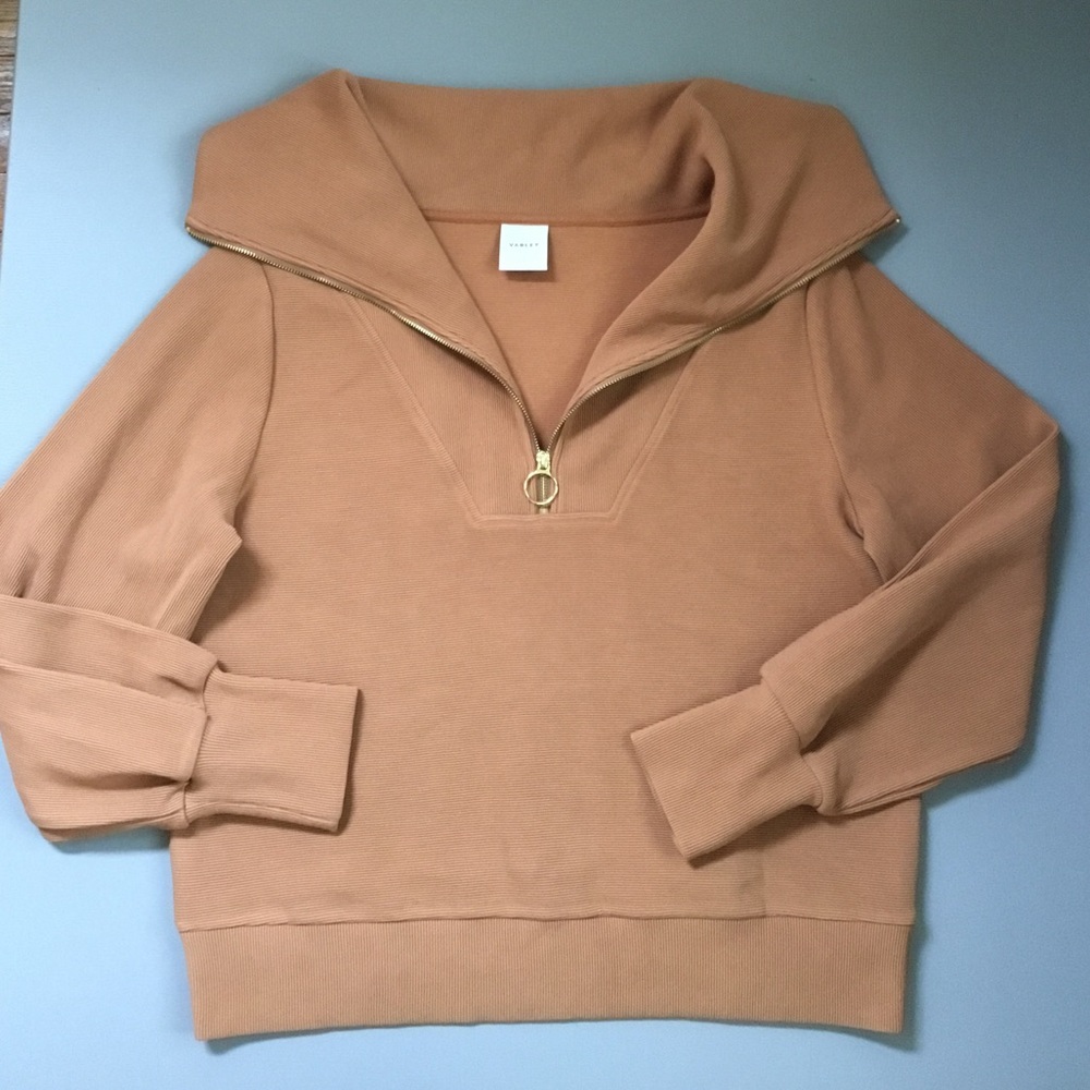 Varley Half Zip Ribbed Sweatshirt Rye - Picture 4 of 7
